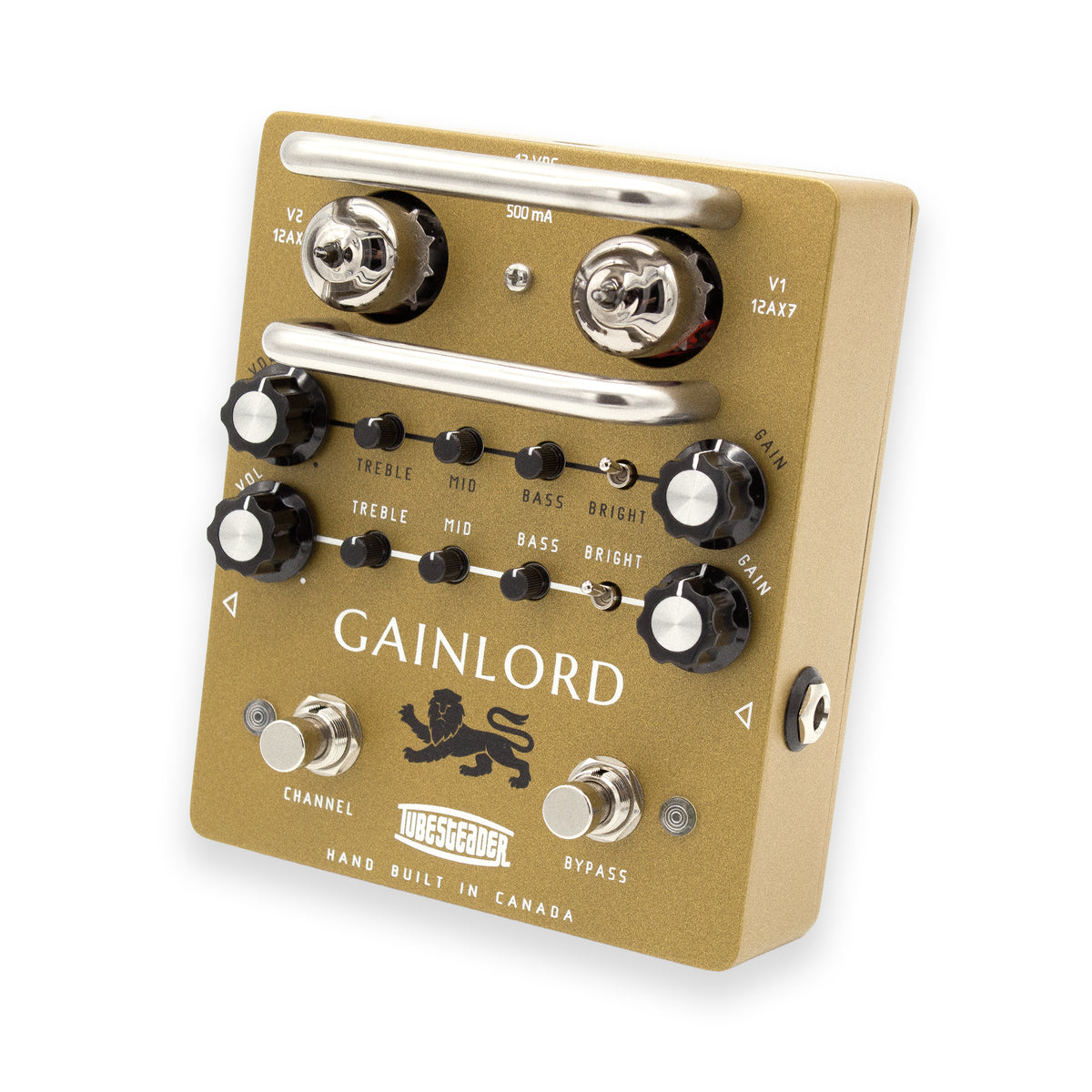 Guitar effects pedal with 'Gainlord' branding on a white background